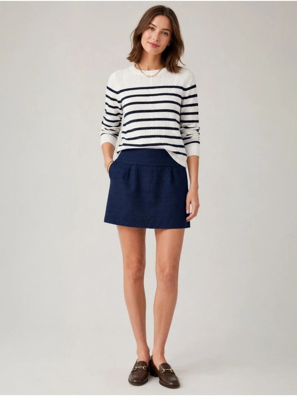 J.Crew Navy Cotton Mini Skirt Size 6